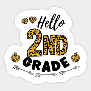 Hello 2nd Grade Leopard Back To School Sticker
